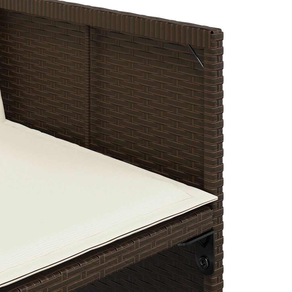 vidaXL Chaises de jardin avec coussins 4 pcs Marron Résine tressée