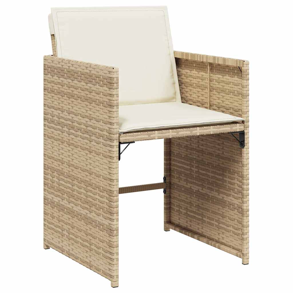 vidaXL Chaises de jardin avec coussins 4 pcs Beige résine tressée