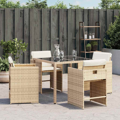 vidaXL Chaises de jardin avec coussins 4 pcs Beige résine tressée