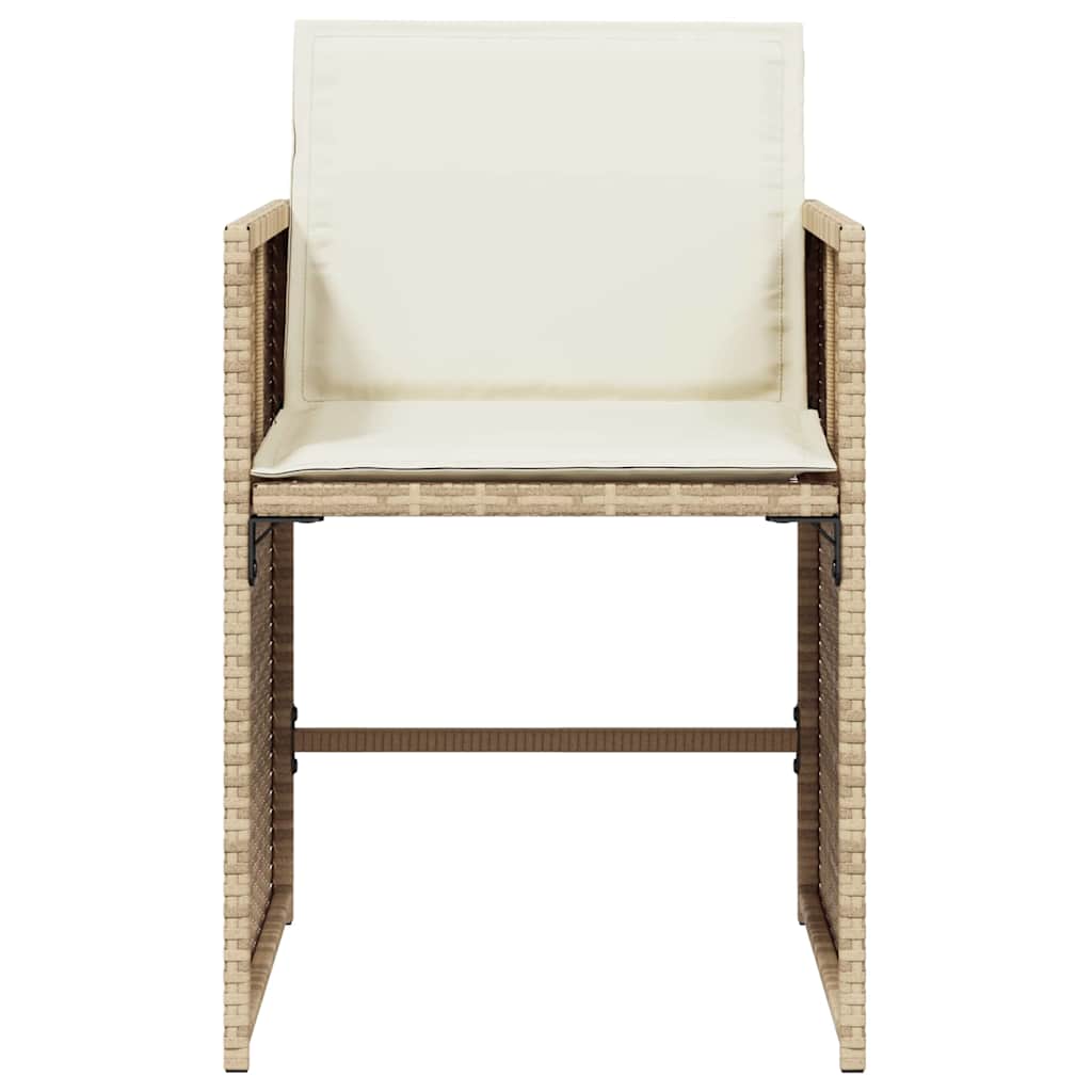 vidaXL Chaises de jardin avec coussins 4 pcs Beige résine tressée