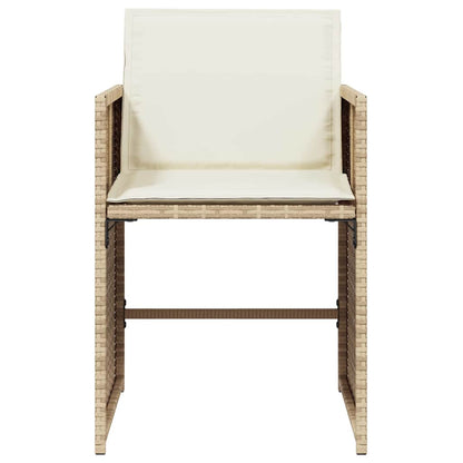 vidaXL Chaises de jardin avec coussins 4 pcs Beige résine tressée