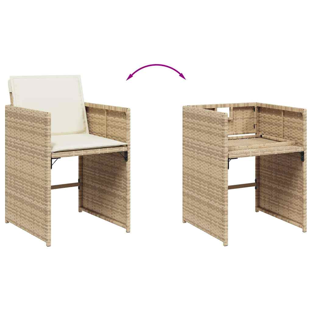 vidaXL Chaises de jardin avec coussins 4 pcs Beige résine tressée