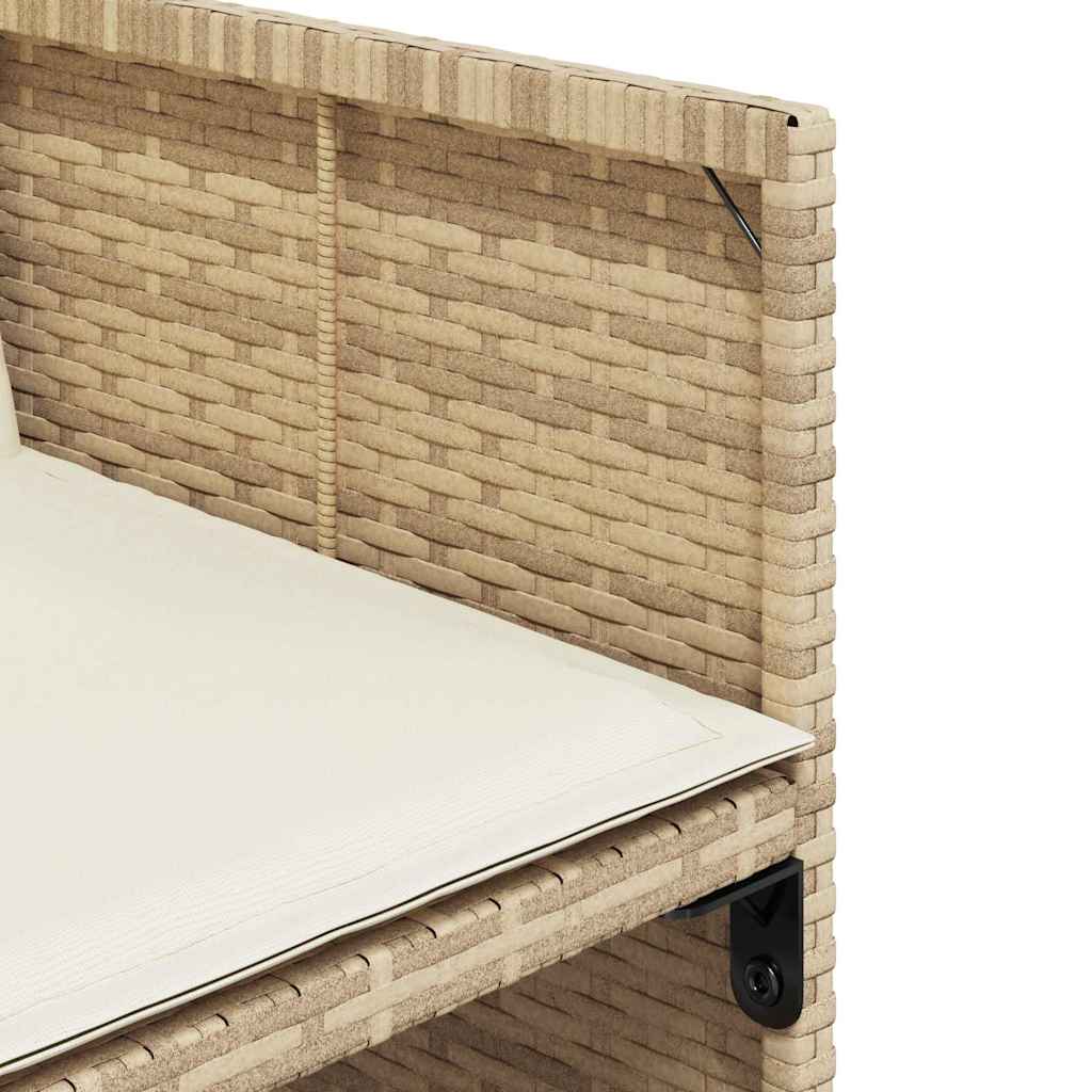 vidaXL Chaises de jardin avec coussins 4 pcs Beige résine tressée