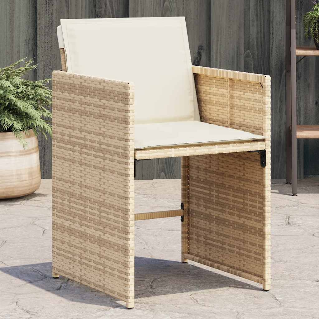 vidaXL Chaises de jardin avec coussins 4 pcs Beige résine tressée
