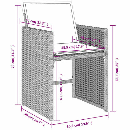 vidaXL Gartenstühle mit Kissen 4 Stk. Hellgrau Poly Rattan