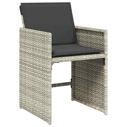 vidaXL Gartenstühle mit Kissen 4 Stk. Hellgrau Poly Rattan