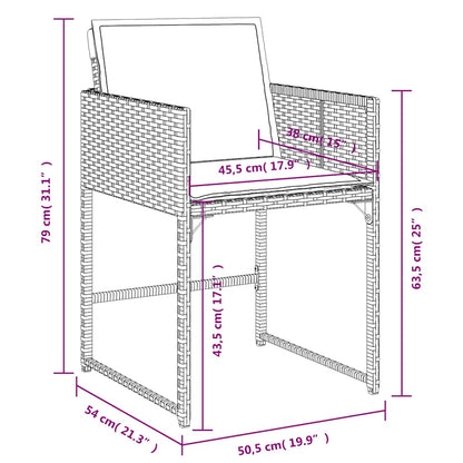 vidaXL Chaises de jardin avec coussins 4 pcs Résine tressée noire