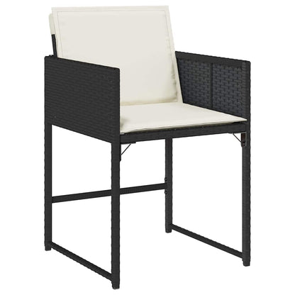 vidaXL Chaises de jardin avec coussins 4 pcs Résine tressée noire