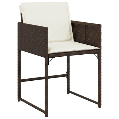 vidaXL Chaises de jardin avec coussins 4 pcs Marron Résine tressée