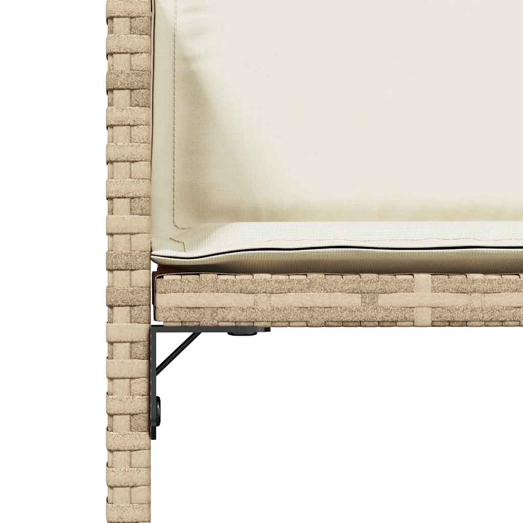 vidaXL Gartenstühle mit Kissen 4 Stk. Beige Poly Rattan