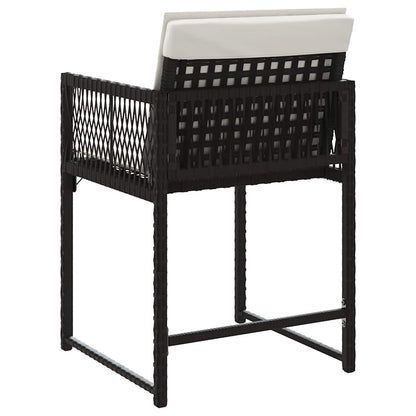 vidaXL Gartenstühle mit Kissen 4 Stk. Schwarz Poly Rattan