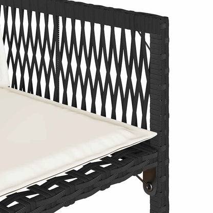 vidaXL Gartenstühle mit Kissen 4 Stk. Schwarz Poly Rattan