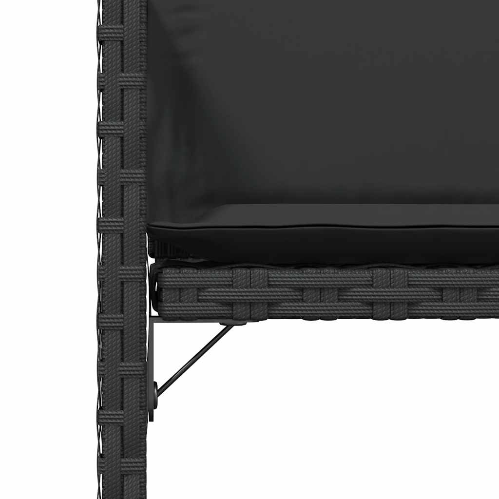 vidaXL Gartenstühle mit Kissen 4 Stk. Schwarz Poly Rattan