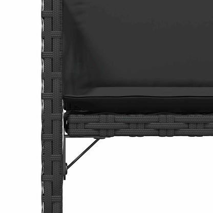 vidaXL Gartenstühle mit Kissen 4 Stk. Schwarz Poly Rattan