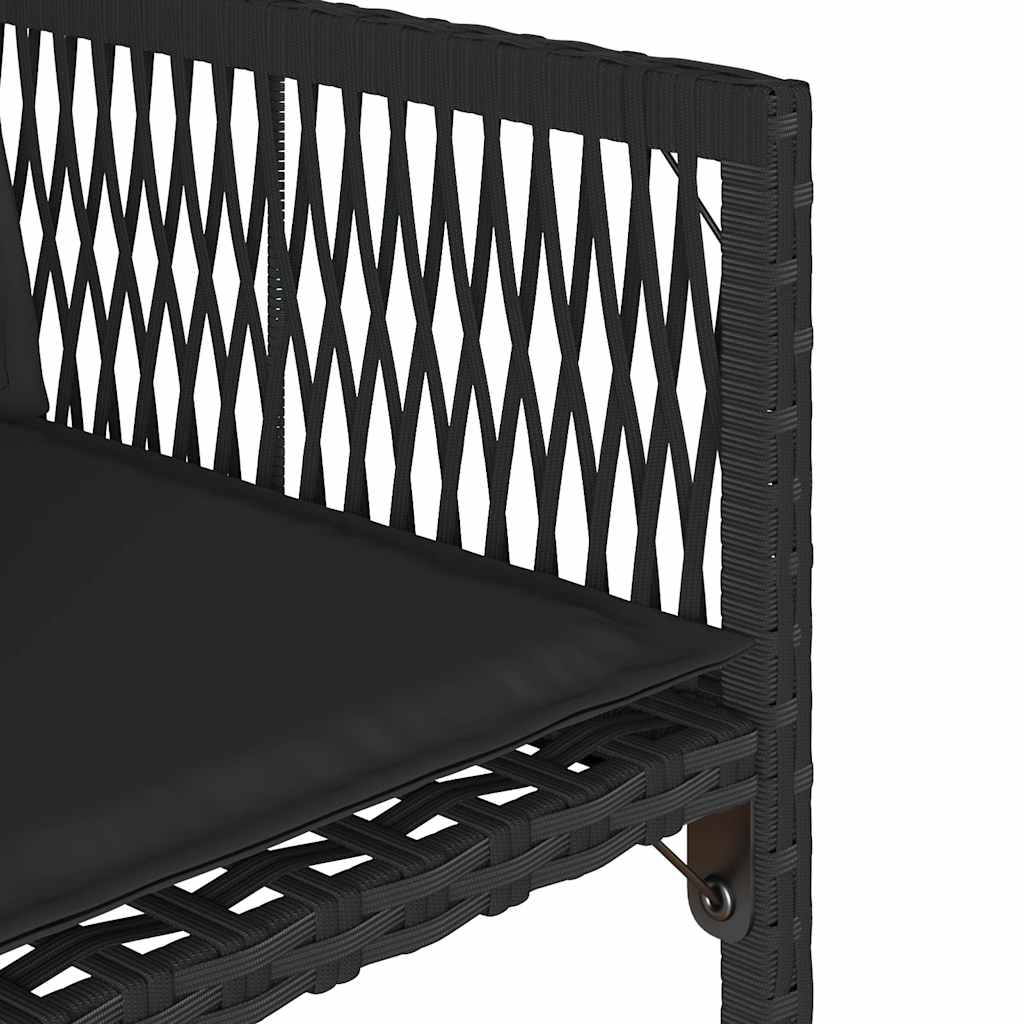 vidaXL Gartenstühle mit Kissen 4 Stk. Schwarz Poly Rattan