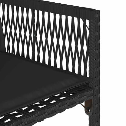vidaXL Gartenstühle mit Kissen 4 Stk. Schwarz Poly Rattan
