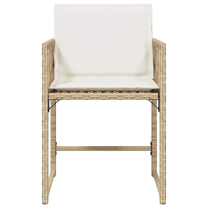vidaXL Gartenstühle mit Kissen 4 Stk. Beige Poly Rattan