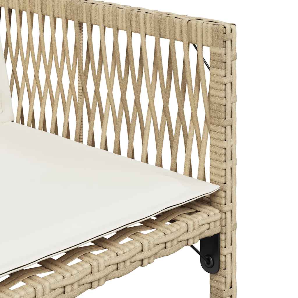 vidaXL Gartenstühle mit Kissen 4 Stk. Beige Poly Rattan