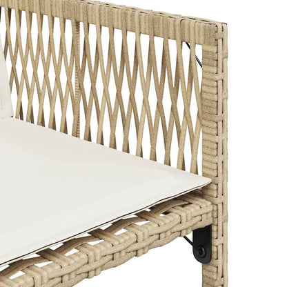 vidaXL Gartenstühle mit Kissen 4 Stk. Beige Poly Rattan