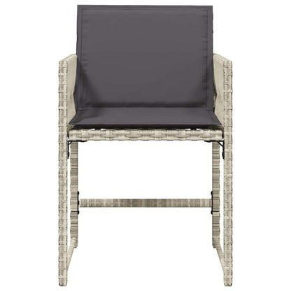 vidaXL Gartenstühle mit Kissen 4 Stk. Hellgrau Poly Rattan