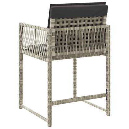 vidaXL Gartenstühle mit Kissen 4 Stk. Hellgrau Poly Rattan