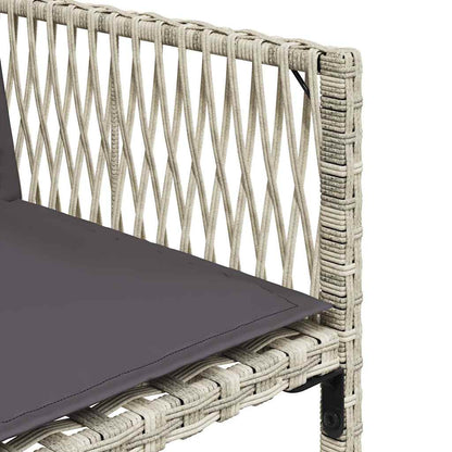 vidaXL Gartenstühle mit Kissen 4 Stk. Hellgrau Poly Rattan