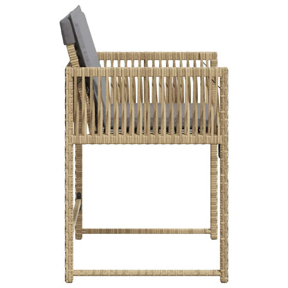 vidaXL Gartenstühle mit Kissen 4 Stk. Beigemischung Poly Rattan