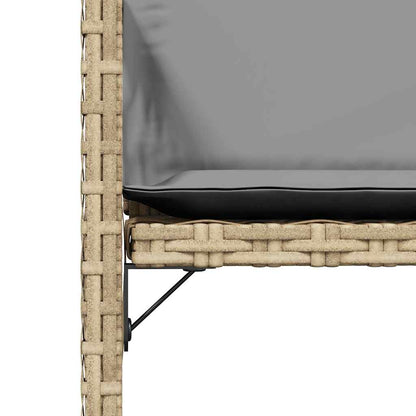 vidaXL Gartenstühle mit Kissen 4 Stk. Beigemischung Poly Rattan