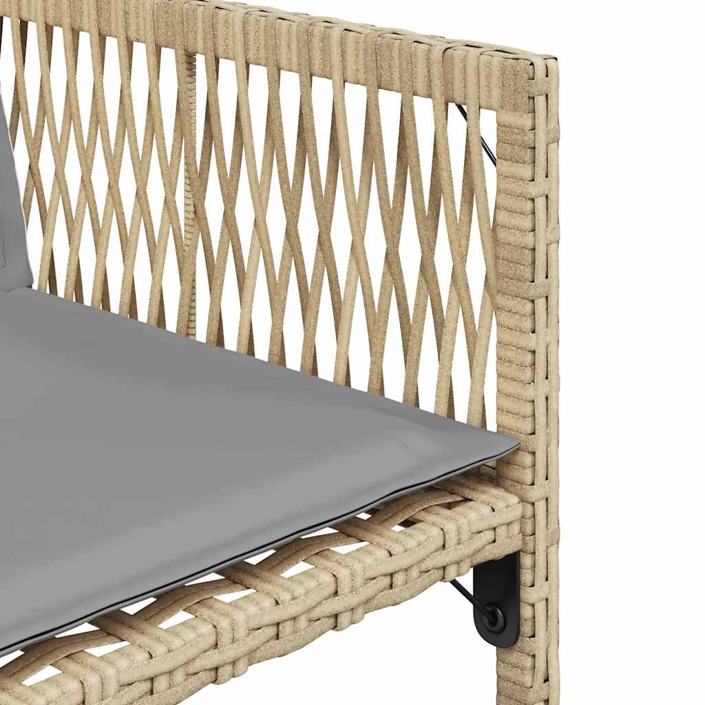 vidaXL Gartenstühle mit Kissen 4 Stk. Beigemischung Poly Rattan