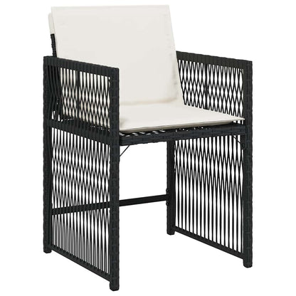 vidaXL Gartenstühle mit Kissen 4 Stk. Schwarz Poly Rattan