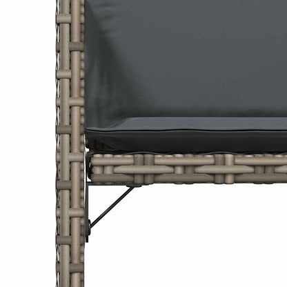 vidaXL Gartenstühle mit Kissen 4 Stk. Grau Poly Rattan