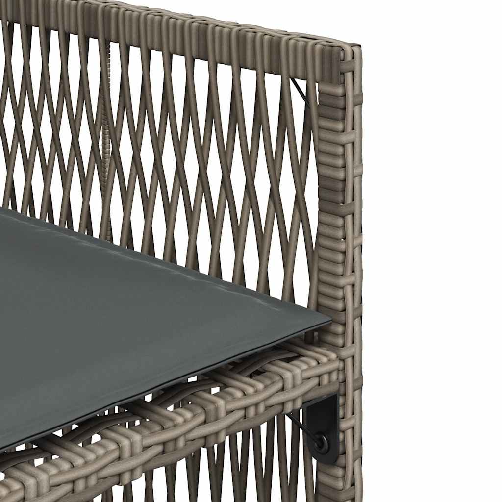 vidaXL Gartenstühle mit Kissen 4 Stk. Grau Poly Rattan