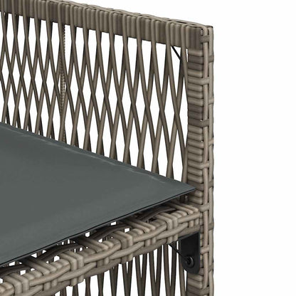 vidaXL Gartenstühle mit Kissen 4 Stk. Grau Poly Rattan