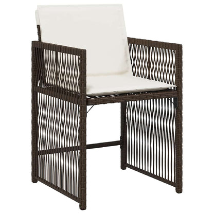 vidaXL Gartenstühle mit Kissen 4 Stk. Braun Poly Rattan