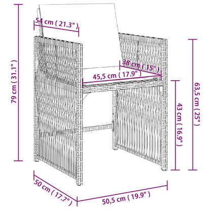 vidaXL Gartenstühle mit Kissen 4 Stk. Beige Poly Rattan