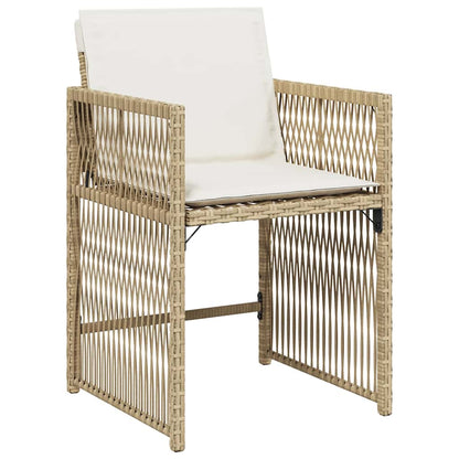 vidaXL Gartenstühle mit Kissen 4 Stk. Beige Poly Rattan