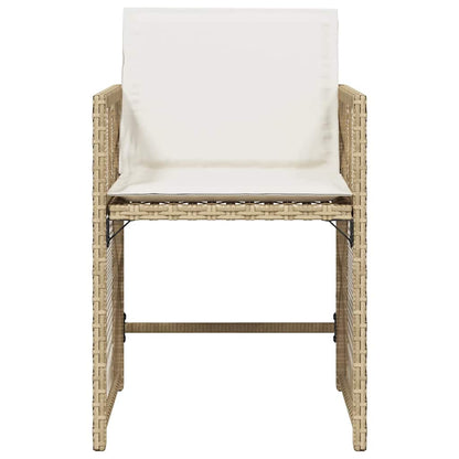 vidaXL Gartenstühle mit Kissen 4 Stk. Beige Poly Rattan