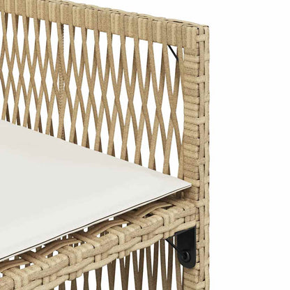 vidaXL Gartenstühle mit Kissen 4 Stk. Beige Poly Rattan