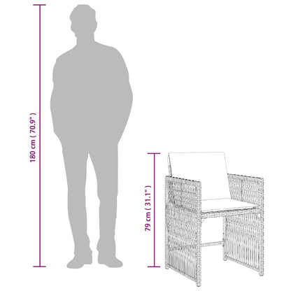 vidaXL Gartenstühle mit Kissen 4 Stk. Beige Poly Rattan