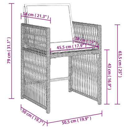 vidaXL Gartenstühle mit Kissen 4 Stk. Hellgrau Poly Rattan