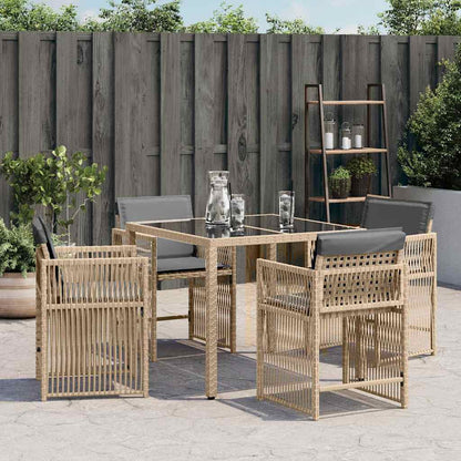 vidaXL Gartenstühle mit Kissen 4 Stk. Beigemischung Poly Rattan