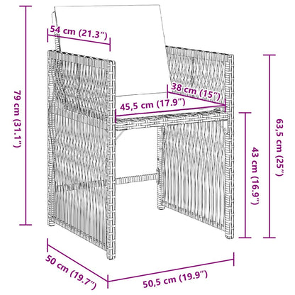 vidaXL Gartenstühle mit Kissen 4 Stk. Beigemischung Poly Rattan