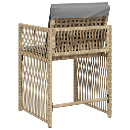 vidaXL Gartenstühle mit Kissen 4 Stk. Beigemischung Poly Rattan