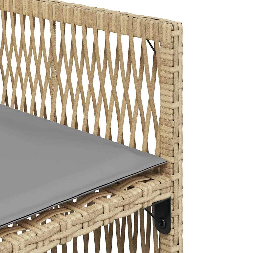 vidaXL Gartenstühle mit Kissen 4 Stk. Beigemischung Poly Rattan