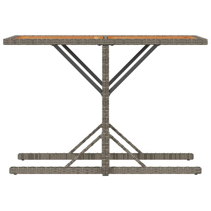 3-tlg. Bistro-Set mit Kissen Grau Poly Rattan