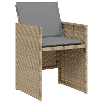 vidaXL Ensemble bistro 3 pcs. avec coussins Mélange de polyrotin beige
