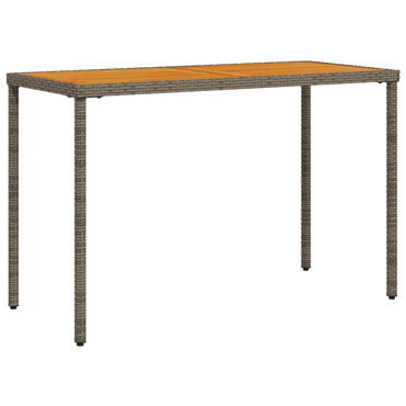 vidaXL Gartentisch mit Akazienholz-Platte Grau 115x54x74cm Poly Rattan