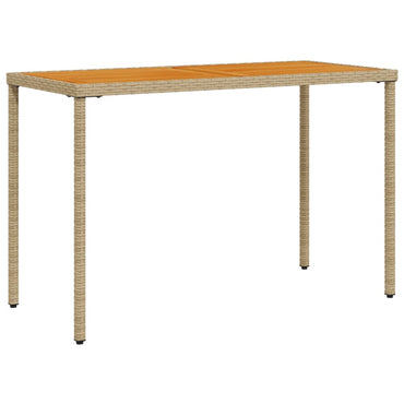 vidaXL Gartentisch mit Akazienholz-Platte 115x54x74 cm Poly Rattan