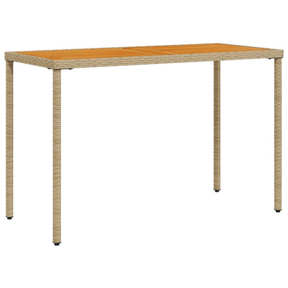 vidaXL Gartentisch mit Akazienholz-Platte 115x54x74 cm Poly Rattan