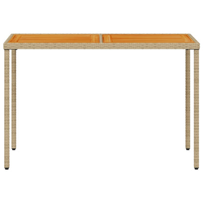 vidaXL Gartentisch mit Akazienholz-Platte 115x54x74 cm Poly Rattan